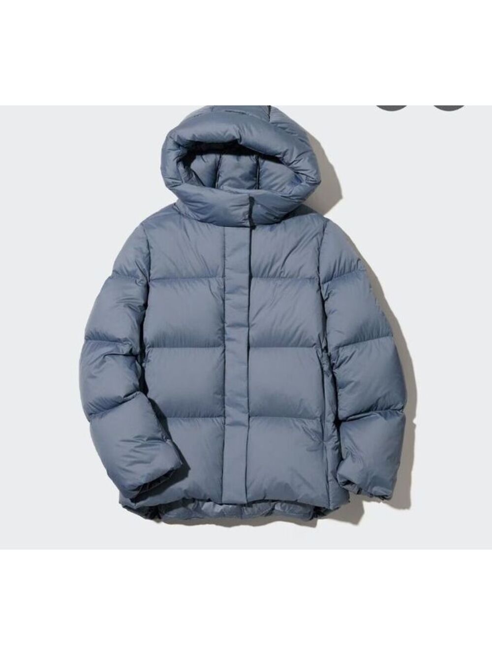 Size XL UNIQLO Ultra Light Down Hooded Puffer Jacket in Slate Blue, Women's Medi